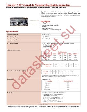 SXR102M063ST datasheet  